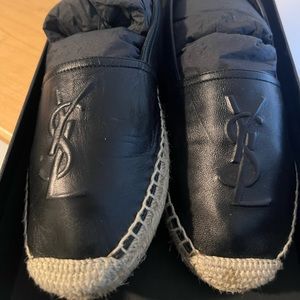Saint Laurent YSL Leather Espadrille flats